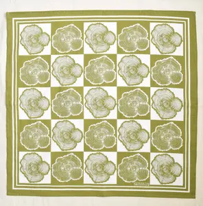 Tree ring bandana - olive green - 100% cotton - 22" x 22" - woodland print - designed in Maine - screen printed