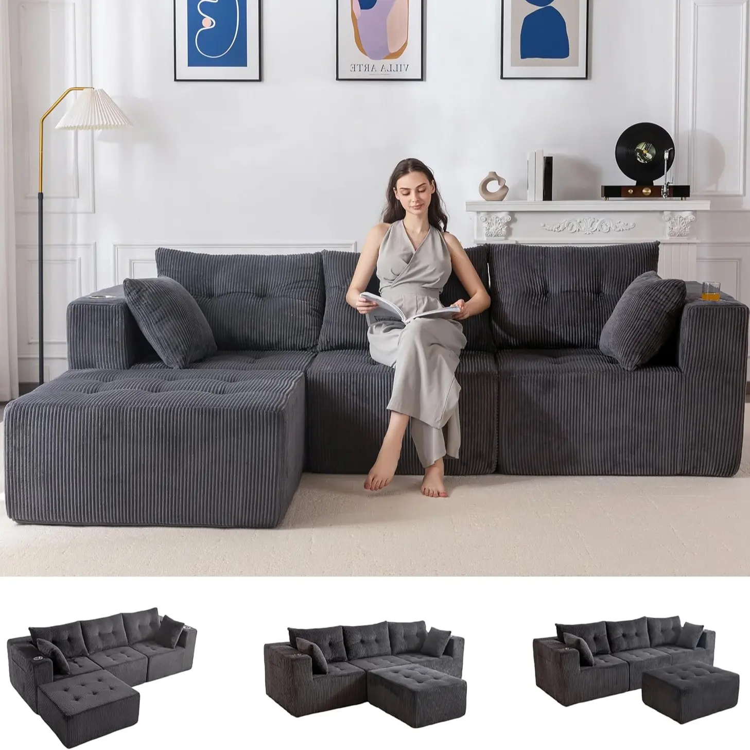 Modular Sectional-Grey
