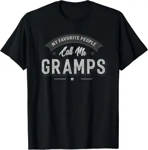 100% Cotton My Favorite People Call Me Gramps Men Grandpa T-Shirt