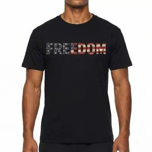 Freedom USA Flag Graphic T-Shirt Unisex Vintage Style Casual Cotton Tee Streetwear Fashion Shirt Soft Comfortable Breathable Sweetwear Everyday Wear Patriotic Print Top Gift Idea for Men Women Youth Tshirt