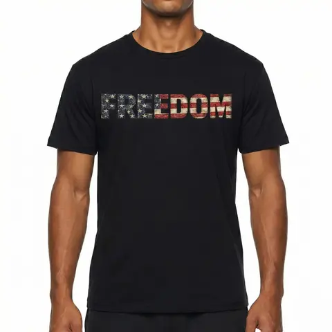 Women's Unisex Round Neck Shortsleeve Soft Cotton T-Shirt - Puerto Rico Freedom Patriotic Vintage Flag Graphic, Fitted Cut, Clean Look, Foldable, All Seasons, Gift-Ready Tee, Casual Streetwear Top