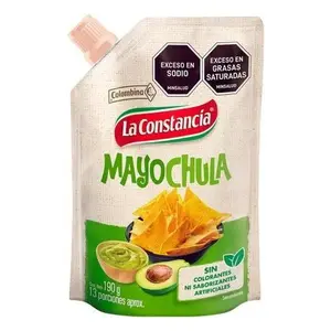 La Constancia Mayochula Sauce – 190g (6.7 oz) Doypack – Creamy Avocado, Lime & Cilantro Sauce with a Light Spicy Kick – Imported from Colombia