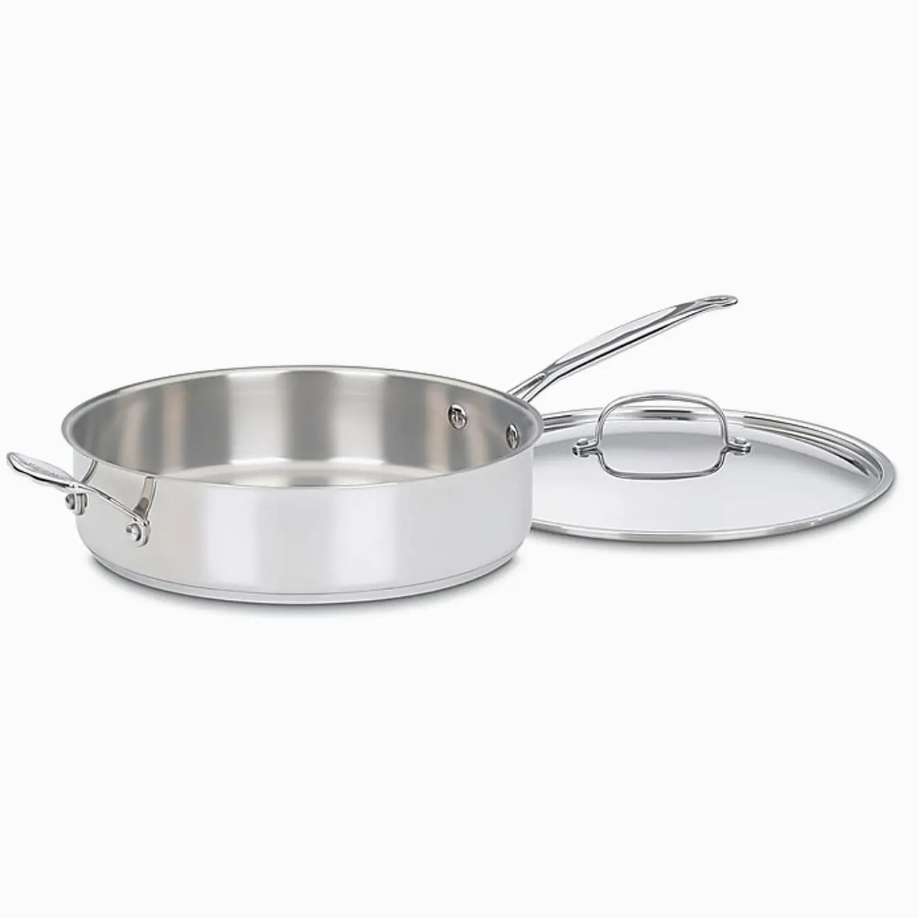 Cuisinart Chef's Classic Stainless Steel 5.5 Qt. Saute Pan with Lid, Silver (73330HP1)
