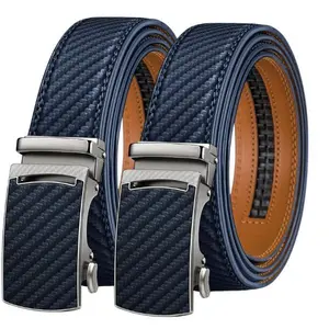 Premium Men's Leather Ratchet Belt 2 Pack