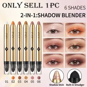 Integrated gold-brown eyeshadow stick, quick application, creates relaxed cozy vibe