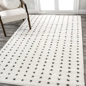 JONATHAN Y Pele Modern Geometric Dot Shag Indoor Area Rug; for Living Room, Kitchen, Bedroom, Dining Room, Office