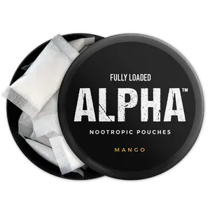 ALPHA Mango Nootropic Pouches by Fully Loaded - Calm, Focus, Memory - Sugar Free Brain Enhancement Brain Function Concentration Health Supplement Healthy Eating