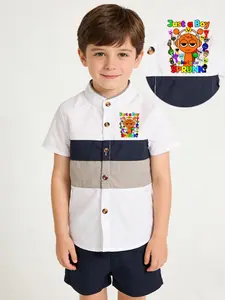 New Summer Outfits For Boys And Girls - Shirt Sets. Children's Stand-Up Collar Multi-Color Design. Sprunki Rhythm Box. Printed Short-Sleeved Tops And Shorts Set. Ideal For Daily Casual Wear, Outdoor Activities And Versatile Styling. Perfect Gift Choice.