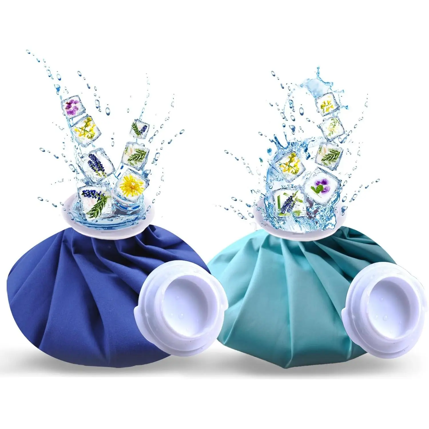 Ice Pack for Injuries Reusable 9", Ice Bag Hot & Cold Therapy for Pain Relief, No Leak Blue Ice Pack Ice Bags 2 Pack Water Proof circular  ice  pack  adults