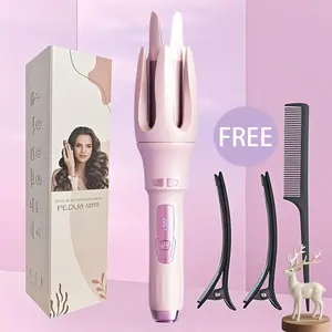 Automatic Hair Curler, Automatic Curling Iron, 4 Temperature Settings, Dual Voltage Rotating Curling Iron, 1 1/ 4inch Fast Heating and Auto Shut-Off Function, Suitable for Professional Hairstyling