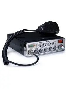 Uniden 40 Channel CB Radio with RF Functionality and Mic for Car Audio, Silver
