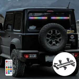 2 in 1 12V 24V LED Car Strobe Warning Light Colorful 7 modes Remote Control Emergency Flash Lights for Windshield With Sucker Led Light Bar