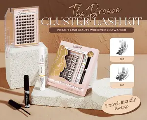 False eyelashes set-CLUSTER LASHES *70pCS,BOND & LOCK * 1pCs,CLUSTER LASH REMOVER *1pCS,MINI PHOENIX APPLICATOR * 1pCs