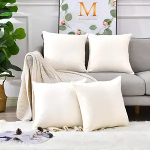 4pcs Ultra-Soft Short Plush Pillow Covers, Comfortable Decorative Filled Pillows, Suitable for Living Room Hotel Car Outdoor Decoration