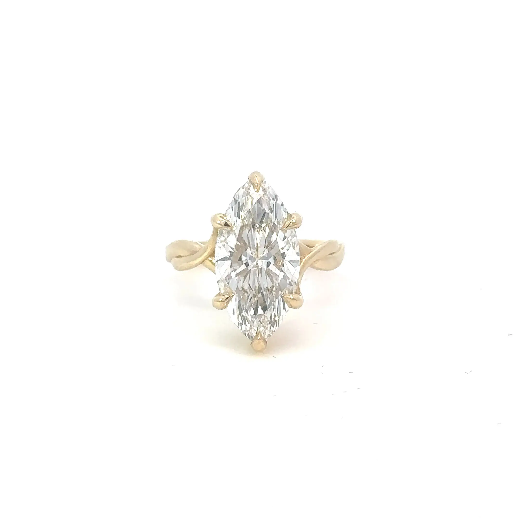 5.07ct Marquise Lab Grown Diamond Ring — 14K Yellow Gold | Size 7