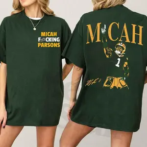 Micaah F*cking Parsons T-Shirt 2sides, Green Bay Women Men Shirt, Micaah Pars0ns Tee, Football Fan Gift, Game Day Shirt Unisex Tee Classic Fit 100% Cotton Top T-Shirt