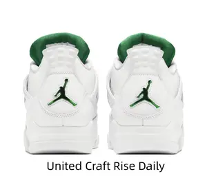 Timeless White Mid-Top Sneakers with Green Accents for Casual, Sporty and Streetwear Occasions