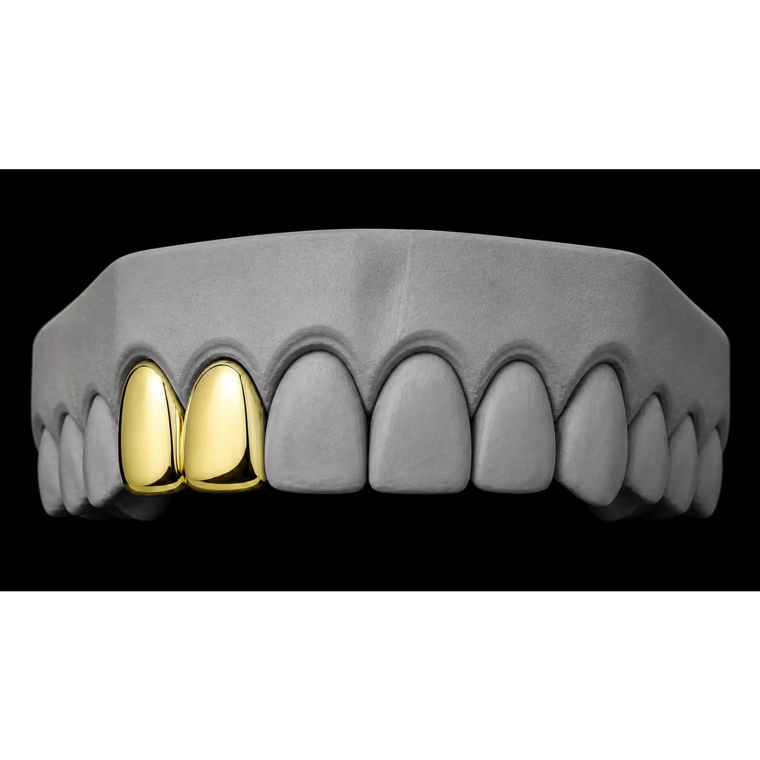 14K Gold Plated Double Tooth Grillz Cap