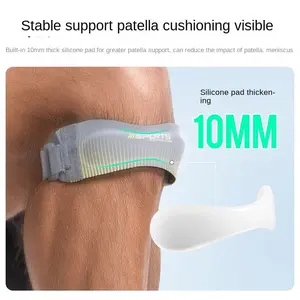 Tendon Patellar KneeStable Pro Patella Stabilizing Support Sleeves 2-Pack with 10mm Thick Silicone Pad for Pain Relief & Injury Prevention Adjustable Strap for Men & Women