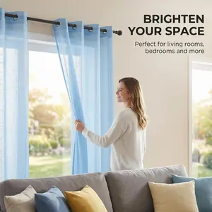 Summer Vibes, 52x95 Inch 2pcs Sheer Curtains for Living Room Bedroom Linen Sheer Curtains, Grommet Luxury Black Out Curtains for Windows Apartment L12