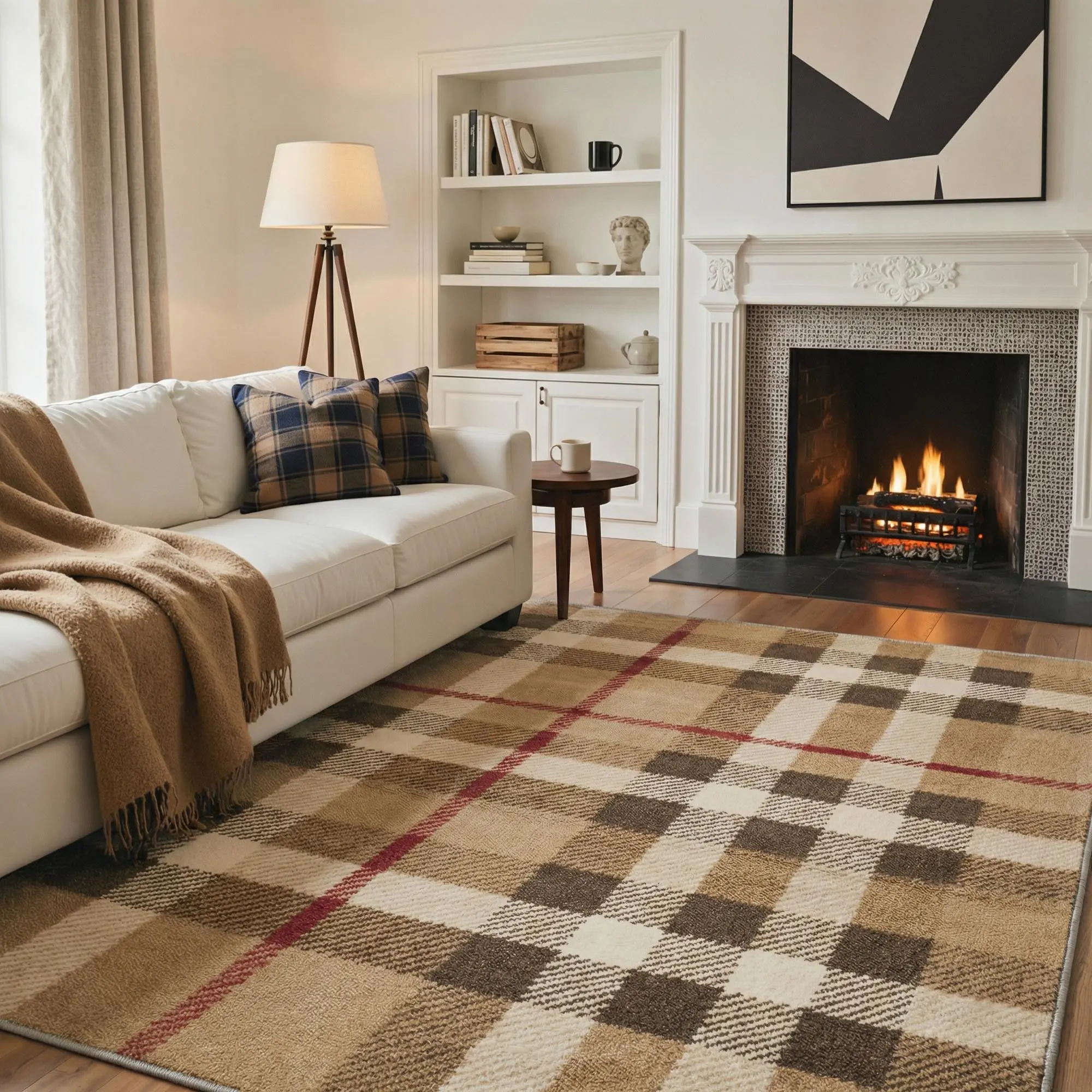 【Back To School】GENIMO Rug – Machine Washable, Pet Friendly, Non-Slip Floor Rug, Soft Area Carpet, Ideal for Living Room, Bedroom, Kitchen, Hallway ,ARM032-COFFEE TRACE