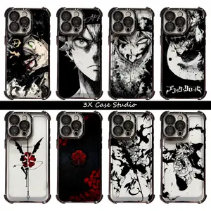 Anime B-Black Clover Black Line Design Phone Case For iPhone 17 16 15 14 13 12 Pro Max Plus Anti Fall Birthday And Holiday Gifts Case Cover