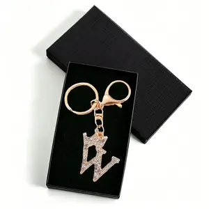 Gold Initial Letter Keychain, Sparkling Crystal Crown A-Z Pendant Charm for Handbag, Backpack, Birthday & Mother's Day Gift