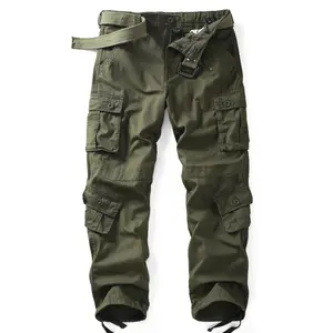 AKARMY Men's Casual Cargo Pants Military Army Camo Pants Combat Work Pants with 8 Pockets 3357-junlv (No Belt) Menswear Underwear Fashion Trouser
