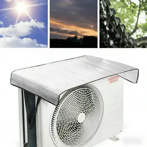 Air Conditioner Outdoor Unit Cover, Dual-Layer Aluminum Foil Insulation Sunshade, Waterproof Rainproof Condenser Cover, Energy Saving, Long Lifespan