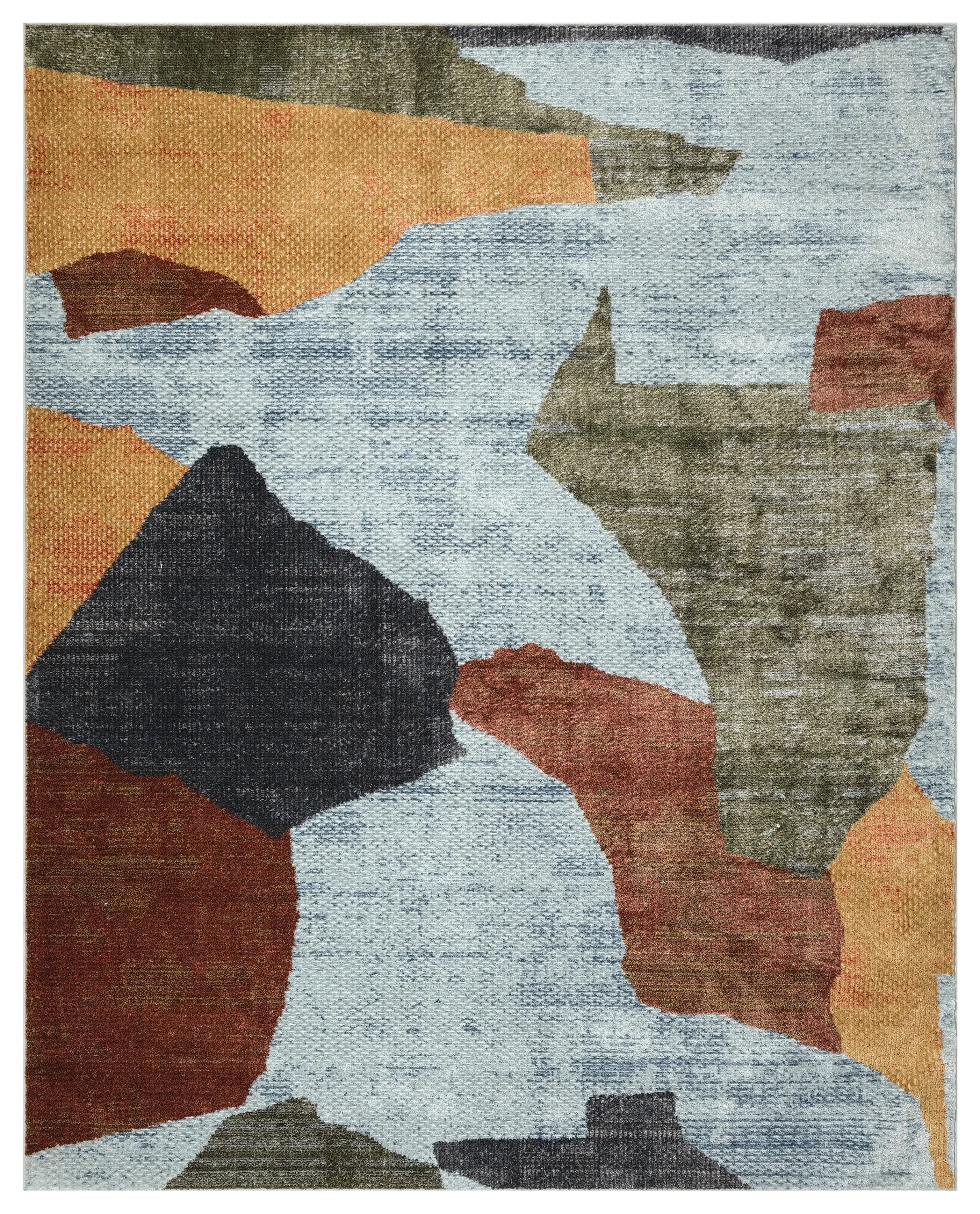 Nourison Home Nordic NRC18 Blue Multicolor Contemporary Power-loomed Rug