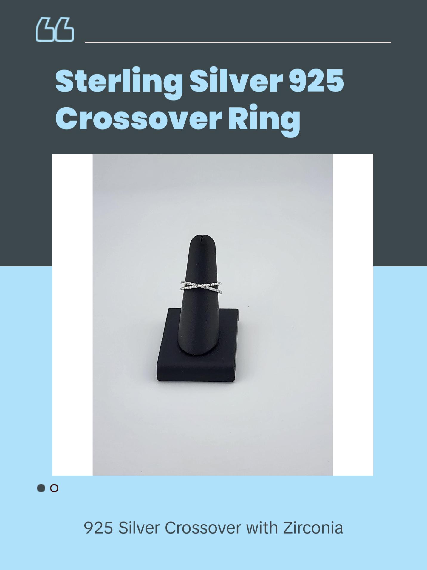 Brand New Sterling Silver 925 Crossover Ring