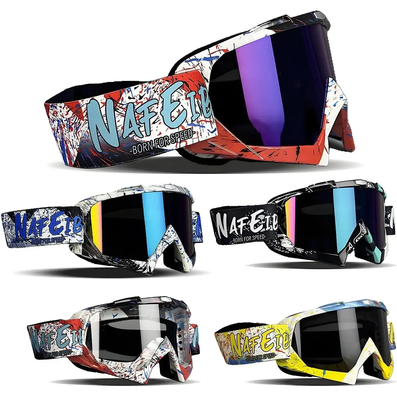 Motocross Goggles ATV Dirt Bike Motorcycle Goggles Bike Riding Goggles UTV MX OTG Offroad Goggles Anti Fog UV Dustproof Racing Skiing Goggles For Adult Youth Kids sporty sunglass