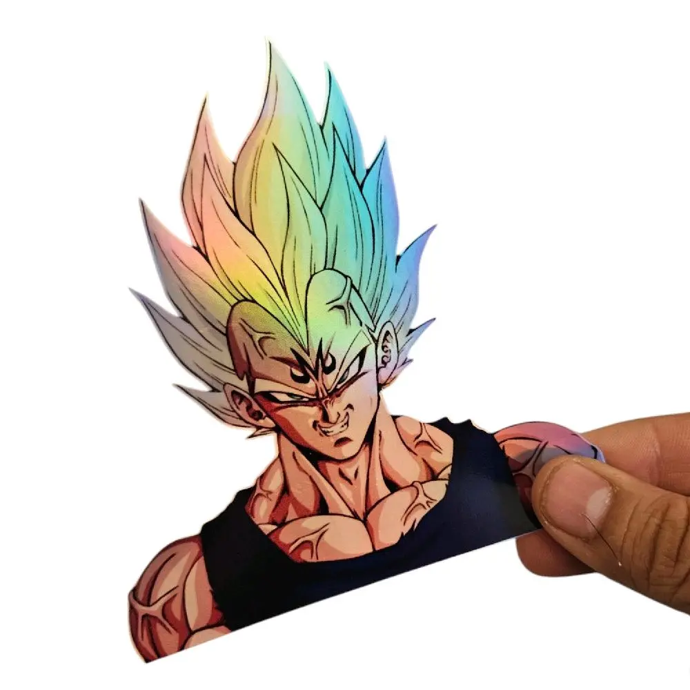 Goku Custom Sticker - Character Design with Colorful Hair, decorative sticker