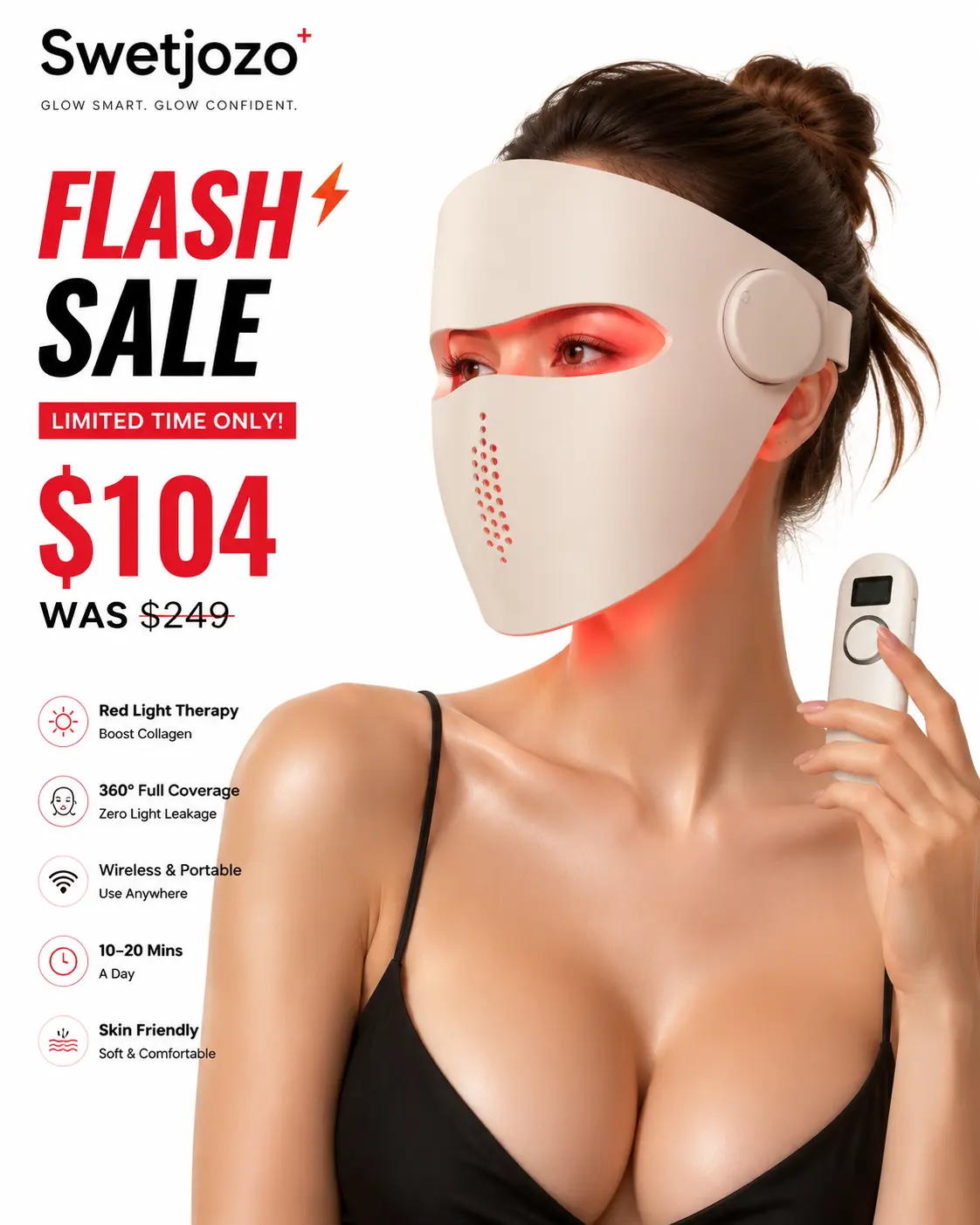 LED Face Mask for Women Over 40 | Firm Looking Skin & Skincare Routine | 288 LEDs + 1064nm Red Light Therapy