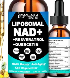 NAD Supplement, Liposomal NAD Nicotinamide Riboside Resveratrol 900mg Quercetion, TMG, Vitamin B3, High Potency NAD Plus Liquid Supplement for Cell Regenerator, Longevity, Energy, Anti-Aging, Focus