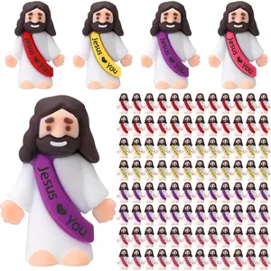 5/10/20PCS Little Jesus Figures, Mini Jesus Figurines in Bulk, Multicolor Tiny Jesus Figures, Miniature Figurines to Hide and Seek Religious Gifts for Easter Egg Stuffers Religious Decoration