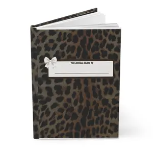 Leopard Print Hardcover Journal – “This Journal Belongs To” Personalized Notebook