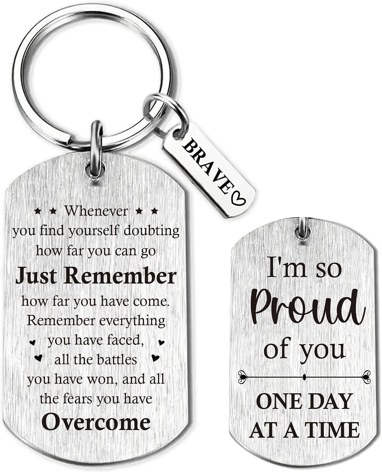 Sobriety Gifts for Men Women - Inspirational Quotes Keychain, Encouragement Motivational Keychain for Friend Anniversary