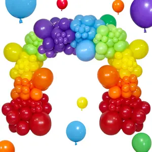 Rainbow Balloon Arch Kit, 111 Pcs, 18 In, 12 In, 5 In Latex Colorful Party Balloons Garland for Birthday, Baby Shower, Wedding, Engagement, Anniversary, Christmas Party Decorations