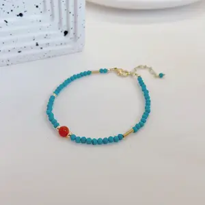 Summer Sea Salt Bracelet - Agate and Lapis Lazuli Jewelry (Item SL040082)
