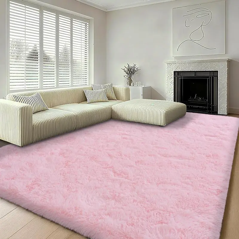Luxury 8x10 Feet Big Shaggy Rug for Living Room, Extra Thick Fuzzy Plush Floor Mat, Non Slip Fluffy Soft Fur Carpet for Bedroom Dorm Teens Room Xmas Decor Gift