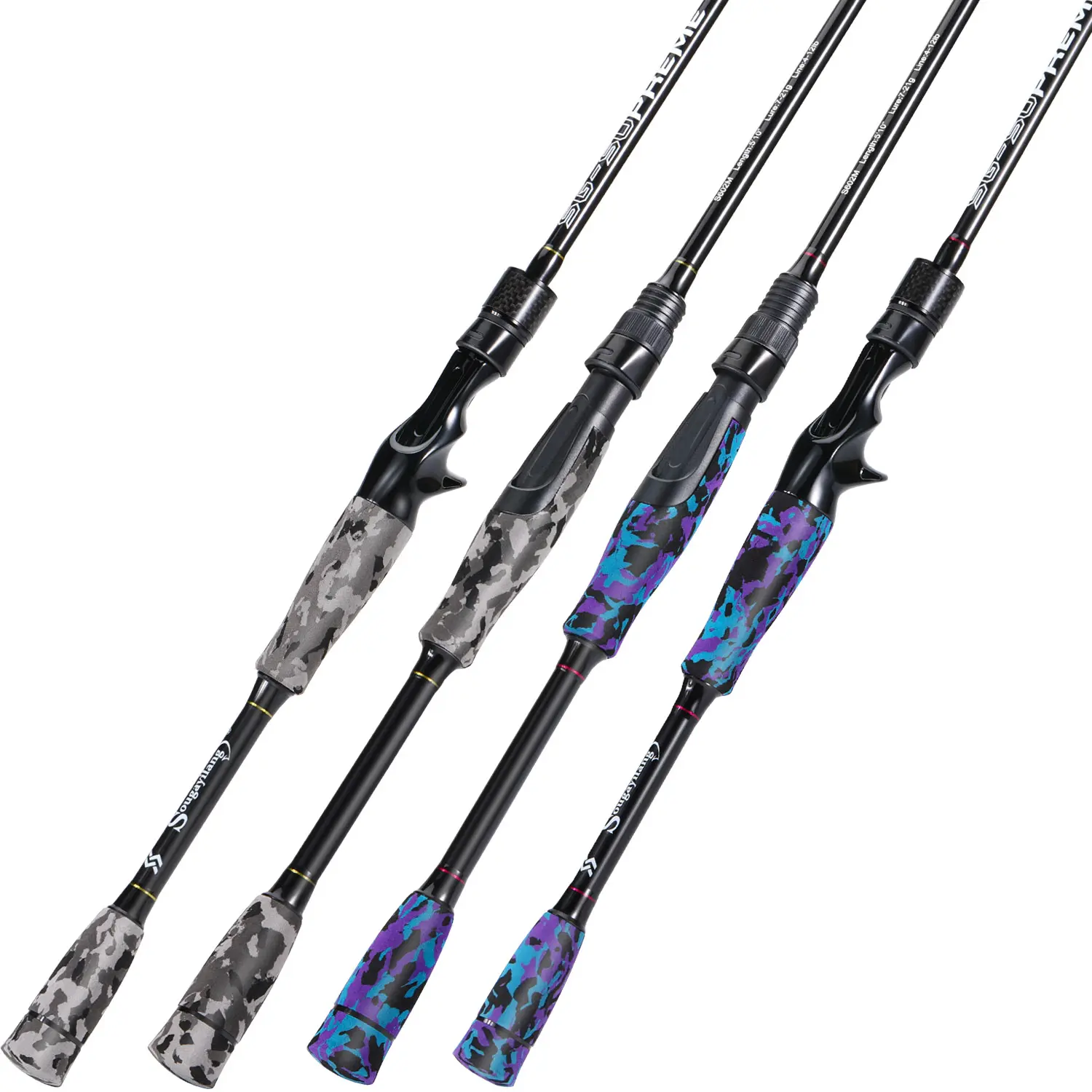 Sougayilang Fishing Rod Set - 2-Piece Medium Graphite Composite Blank Spinning Casting Rods, Camouflage EVA Grip, Smooth Transition Fishing Equipment