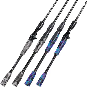 Sougayilang Fishing Rod - 2-Piece Medium Graphite Composite Blank Spinning & Casting Pole, Camouflage EVA Grip, Smooth Transition, Fishing Equipment,summervibes