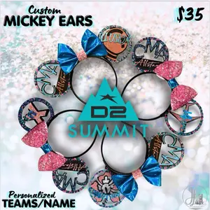 Custom Cheer Mouse Ears for your Trip & Team Events - Personalized with Names & Numbers - Lightweight & Comfy - Perfect for Cheer Teams & Spirit Wear
