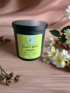 Neroli and White Jasmine Hand Poured Beeswax Candle 10oz Aroma Decor
