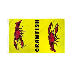 Vertical Crawfish Banner, 3x5ft Dye Sublimation Polyester Backdrop, Festive & Party Supply for Home Use, Bold Print