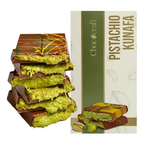 REAL DUBAI CHOCOLATE FROM UAE Premium Dubai Kunafa Pistachio Chocolate Bar Original Milk Chocolate with Golden Kadayif Crisps & Hand Harvested Pistachios 6.53oz Gourmet Gift Box for All Occasions