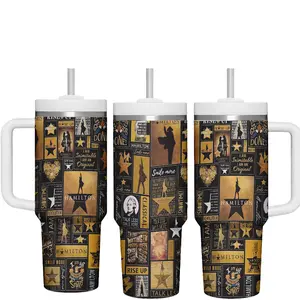 Hammilton Musical Collage Tumbler 40oz & 30oz, Insulated Drinkware For Theater Lovers Men Women, Founding Father History Fan Gift | GN100326.R2905.ID00