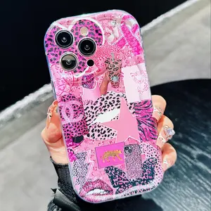 Fashion Leopard-Pattern Phone Case, Decorative Smartphone Protector, Anti-drop Cellphone Protective Case, Total Protective Shockproof Mobile Phone Cover for iPhone 11 12 13 14 15 16 Pro Max/Pro/Plus