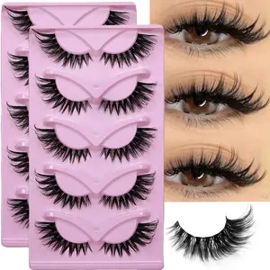 Cat Eye Lashes, Wispy & Fluffy Design, 10 Pairs/2 Pack, False Eyelash Extensions, Perfect for Daily Wear & Special Occasions, Cosmetic False Lashes